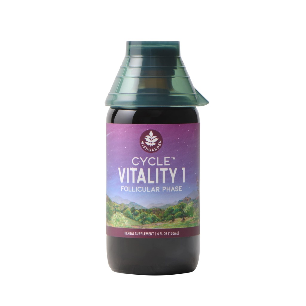 WishGarden Byliny Cyklus Vitality I Folikulární fáze - Plant- Based Bylinný dodatek w / Vitex & Black Cohosh, Podporuje optimální hladiny estrogenu a podporuje zdravé menstruační cykly & funkce jater, 4oz