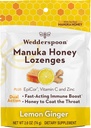 Wedderspoon Manuka Med Imunity Lozenges, Lemon Ginger, 2.6 Oz (balení po 1), Genuine New Zealand Med, Boost imunity během dvou hodin