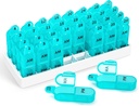 Zoksi Monthly Pill Organizátor 2 krát denně, 30 Den Pill Box Organizátor Am Pm, Denní Pill Pouzdro s 32 Velké kompartmenty pro každý den, Přenosné cestovní Pill Kontejner pro vitamíny a medicínu (Cyan)