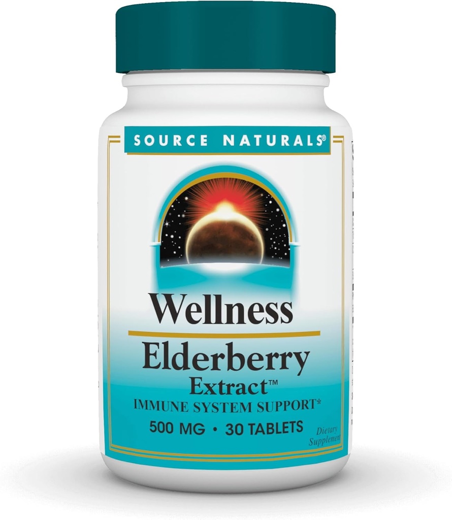 Zdroj Naturals Wellness Elderberry Extract, 500 mg pro podporu imunitního systému * - 30 tablet