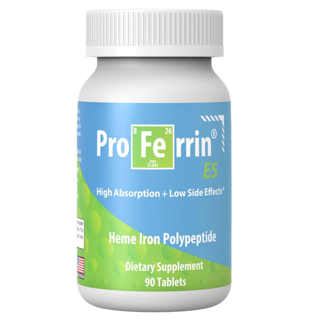 Proferrin ES- 10, 5 mg vysoké Absorpční Heme Iron Polypeptidum. Vyrobeno v USA. 90 Tablet. Opatrně s Gut. Neovlivňuje to káva, vápník, nebo PPI.
