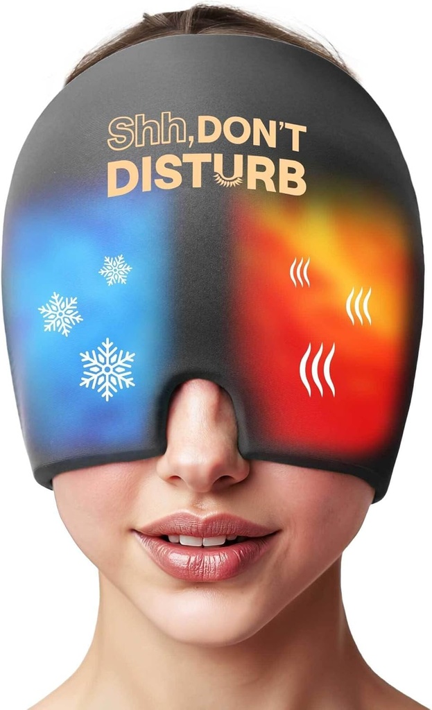 Migréna Relief Cold Cap - Znovu použitelný gel Ice Pack Cap pro bolesti hlavy, Puffy Eyes, Sinus Pressure, Kocovina - 360 ° Komprese Migréna Hat pro ženy a muže - Chladicí čepice pro napětí a stres