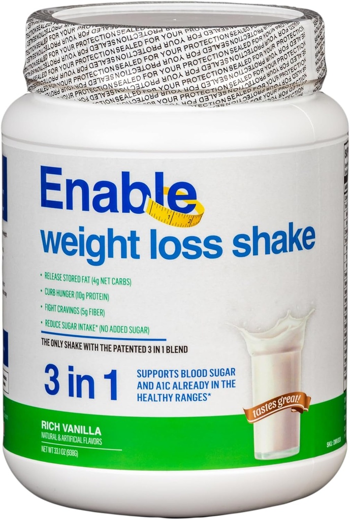 Povolit hubnutí Shake - Delicious Vanilla Flavor pro zdravou a uspokojující stravu, 2lb 8oz