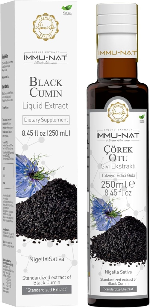 Black Cumin Seed Liquid Supplement - 8.5oz - Potent imunitní booster, čistý & nutrient- Rich, Vegan & gluten- Free