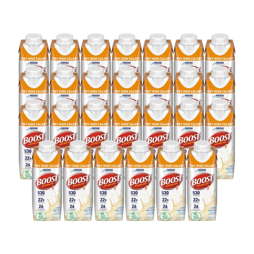 Zvýšení velmi vysoké kalorické nutriční nápoj, velmi vanilka - žádné umělé barvy nebo sladkosti - 8 FL OZ (balení po 27)