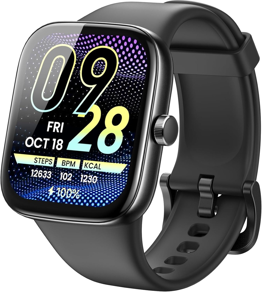 TOZO AMOLED S7 Smart Watch Bluetooth Call 1.85 Inch Ultra HD Screen, Dynamic Dials Messages Push 100 + Sports Modes, Detect Human Health Sleep Monitor s vysokou životností baterie, Dotek funkce