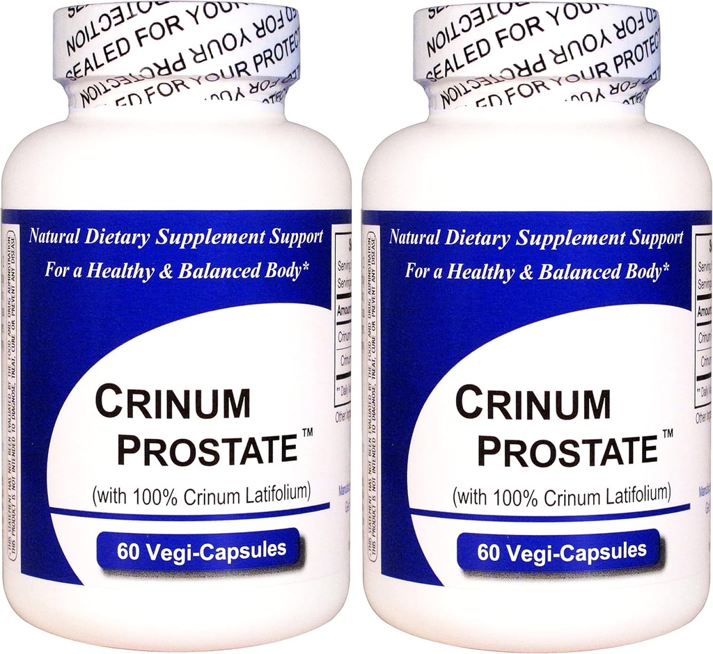 Crinum Prostate 2- Pack (120 Total Capsules) 100% Koncentrované vietnamské Crinum Latifolium, neobsahuje syntetické plniva, jako je oxid křemičitý, mastek, magnesium- steroát, atd.