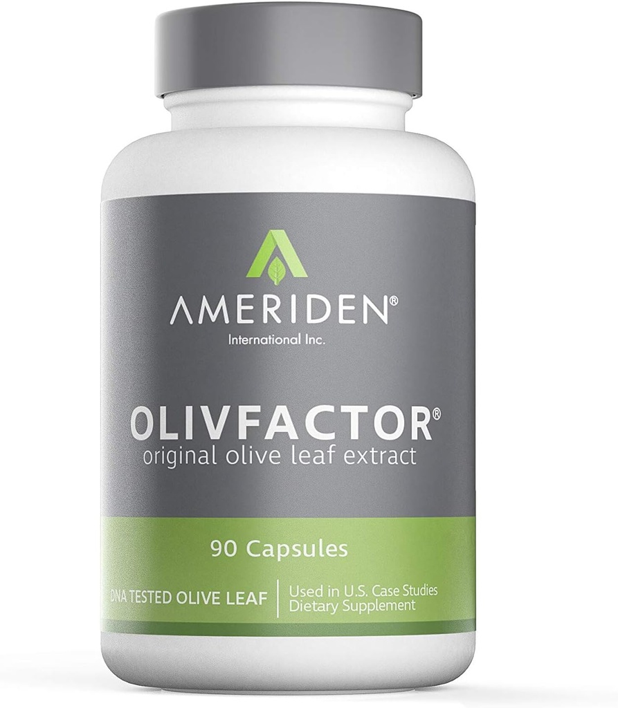 OLIVFACTOR- Original Olive Leaf Extract- DNA Tested Potent 20% Standardizované Active Oleuropein 90 Vcaps 525mg
