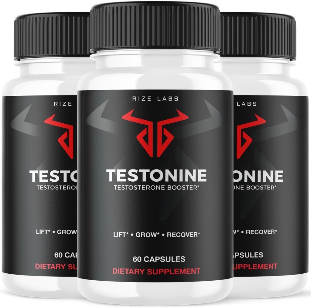 rize laboratoře (3 Pack) Testonin Muž Dodatek, Testonin Kapsle pro muže, Testonin Maximální pevnost Formule, Testonin All- přírodní pilulka pro svalovou sílu, Testonin Recenze (180 Kapsle)