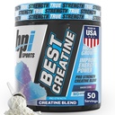 BPI Sports Best Creatine - Creatine Monohydrát Prášek pro muže a ženy, Himalájská sůl - Síla, čerpadlo, Vytrvalost, růst svalů, Svalová definice - No Bloat - Snow Cone - 50 porcí - 10.58 Oz