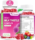 Mléko Thistle Gummies, 10 v 1 Bylinné Formule pro vyčištění jater Detox Opravy s kořen pampelišky, Kurkuma, Umělec Optimální funkce jater a trávicí zdraví Smíšené Berry Flavor