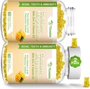 Vysoké absorpce kalcium gumy, vápník hořčík zinek s magnesium- glycinátem, draslík, vitamin D3 pro ženy a muže - Mango Flavor 120 Cts