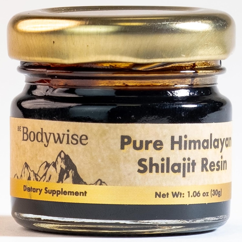 Bodywise Pure Himalayan Shilajit Resin I 600 mg I 75% + Fulvic Acid & 85 + Stopy Minerály 124; Zero Sugar I Lab Tested I Heavy Metal Free I 100% Authentic & Natural, Organic I for Men & Women I 30 gm.