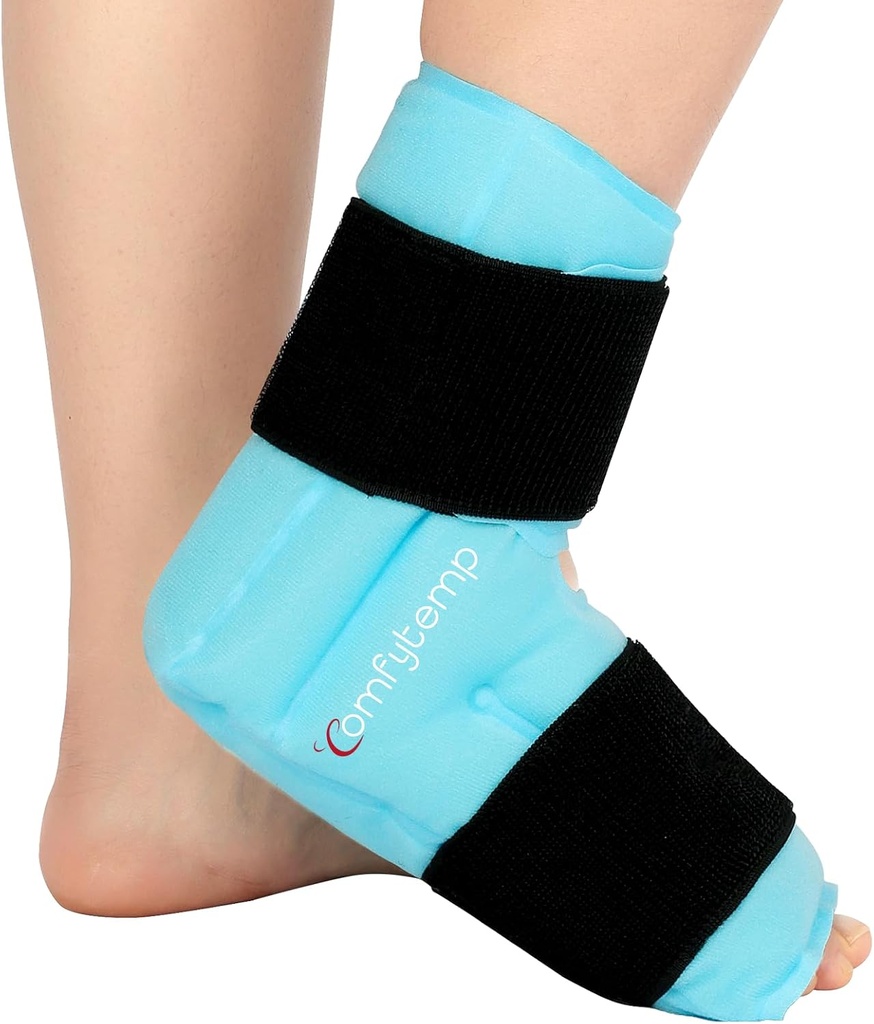 Comfytemp Ankle Foot Ice Pack Wrap for Plantar Fasciitis Relief, FSA Způsobilé, Ankles Brace for Spreed Ankle, Heel Spur, Otok, Achilles Tendonitis, Bolest, Teplá studená fyzioterapie dárky, 1 Pcs