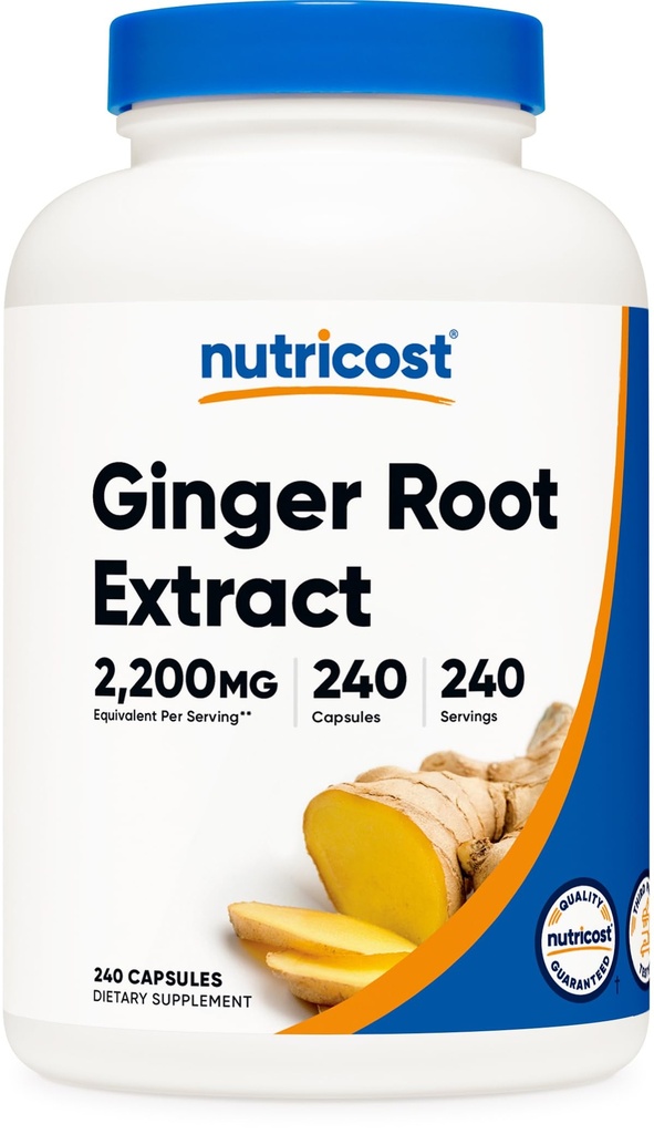Nutricost Ginger Root Extract 240 Kapsle pro 240 Servings per Bottle - Gluten Free, Non- GMO