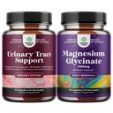 Bundle D Mannose Kapsle pro močení Trakt Zdraví pro ženy rychle působící Super Koncentrované Cranberry 90ct a čistý hořčík Glycinát 400mg per Serving for Mood Sleep and Relaxation