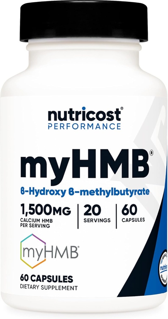 Nutricost myHMB Kapsle 1,500MG vápník HMB per Serving, 60 Kapsle, 20 Servings - Performance Line, vápník B- Hydroxy B- methylbutyrát Monohydrát