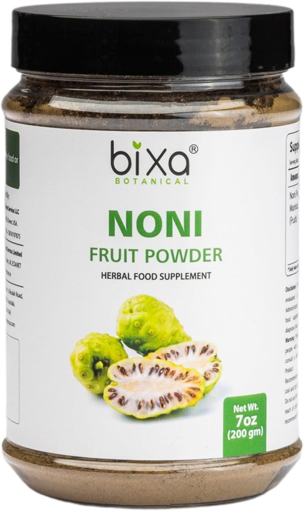bixa BOTANICAL Ayurvedic Natural Bylinný dodatek Noni Powder Pure Authentic Premium Quality (Morinda Citrifolia) 7 Oz / 200g