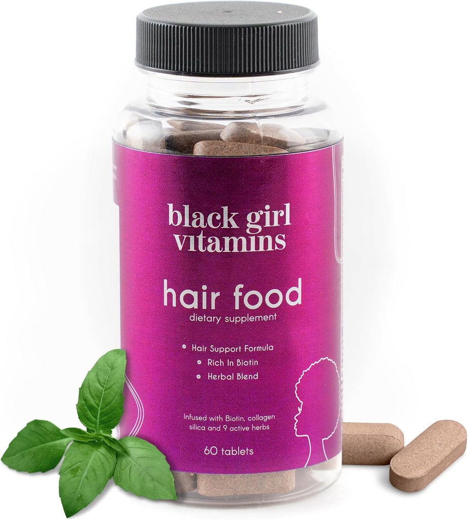 Black Girl Vitamíny - Vlasové potraviny Biotin dodatek s kolagen pro růst vlasů podporu, Vegan, gluten- zdarma, 60ct