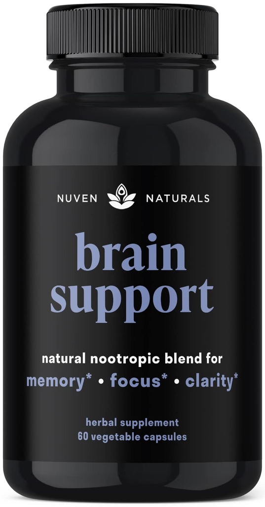 Doplněk pro podporu mozku - Přírodní paměť a soustředění Doplněk s Lví hřívou, Ginkgo Biloba, Bacopa Monnieri & Ashwagandha Root - Přírodní nootropics & Brain Booster 124; 60 Kapsle