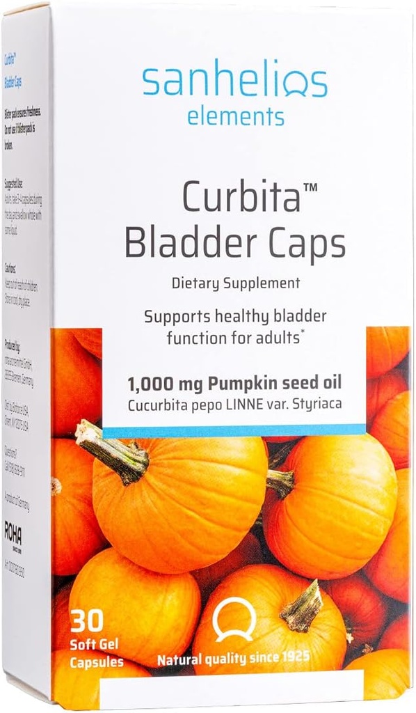 Sanhelios Curbita Brýle Kapsle dýňový olej 1,000mg - Zdravá žluč funkce Supplement pro muže a ženy - Non- GMO, Sugar- Free, Preservative- Free, Gluten- Free - 30 Softgel Kapsle