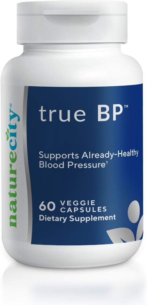 NatureCity True- BP 124; Doplňky k podpoře krevního toku pro srdeční zdraví 124; MegaNatural- BP 80mg 16% Oleuropein (60 Veggie Kapsle) Non- GMO, gluten zdarma