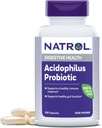 Natrol Acidophilus Probiotic 100 mg, Dietní dodatek pro zdravou Gut funkci, Hudební zdravotní kapsle pro dospělé, 150 Kapsle, Až 50 denní zásobování