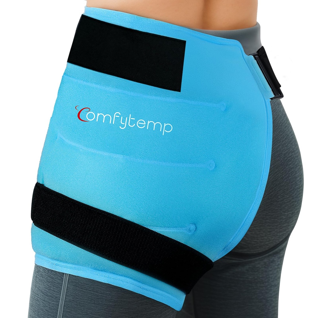 Comfytemp Hip Ice Pack Wrap for Sciatica, Hip Replacement Kit, FSA Způsobilé, Reuse Gel Ice Pack for Injuries, Pain Relief, Cold Compress Surgery Recovery položky Fyzická terapie pro ženy (S / M)