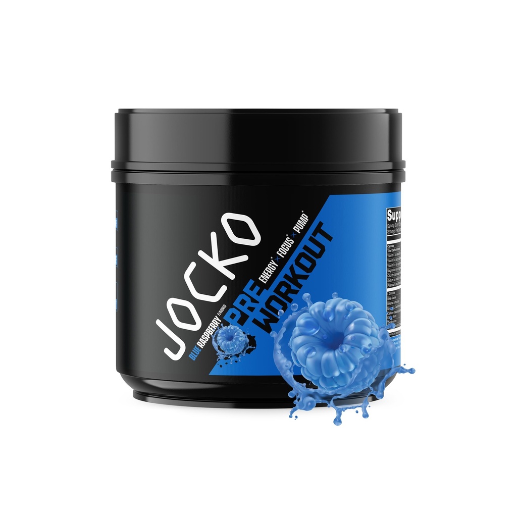 Jocko Fuel Ultimate Pre Workout Powder - Předcvičení Energy Powder drink pro muže a ženy - High Stim Sugar- Free Nootropic Blend na podporu svalové čerpadlo, energie, & Recovery 200mg Caffeine Blue Raspberry
