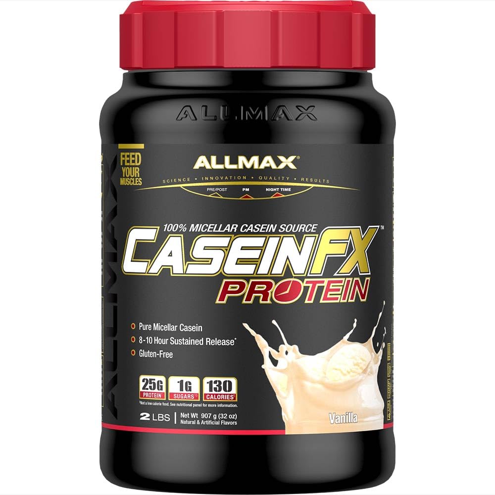 ALLMAX Kasein- FX protein, Vanilla - 2 lb - 25 gramů slaw- Release protein per Scoop - Nízký obsah sacharidů a nulový přidaný cukr - Přibližné 27 Služení