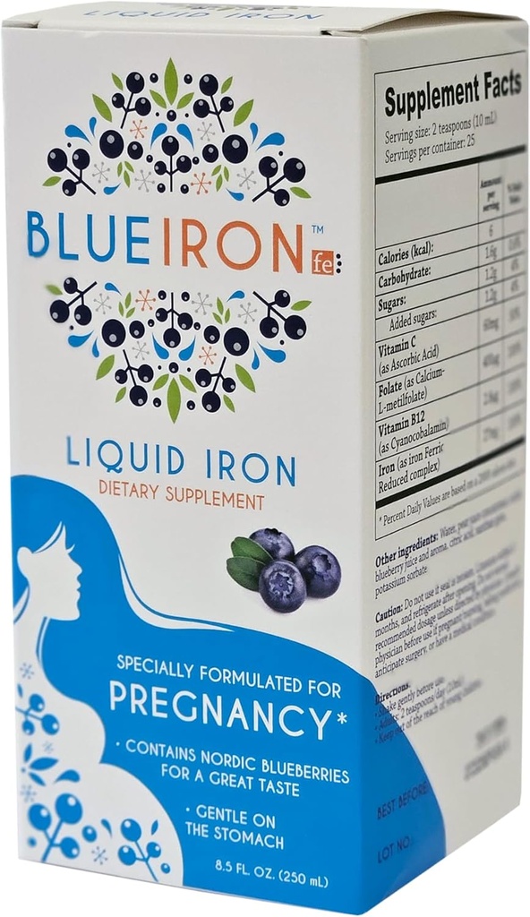 Těhotenství Liquid Mineral dodatek, Železo, Vyrobeno s nordic borůvky z Finska pro velkou chuť, plné výhodných antioxidantů, 8.5 fl oz