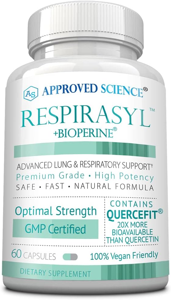 Schválené Science ® Indiasyl - Lung a Respirační podpora - s Quercefit, Vitamíny A, C, D, BioPerine - 60 Kapsle - Made in USA
