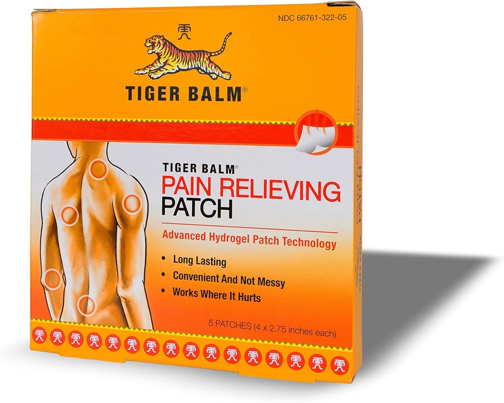 Tiger Balm Pain Relieving Patch, 5 Počet