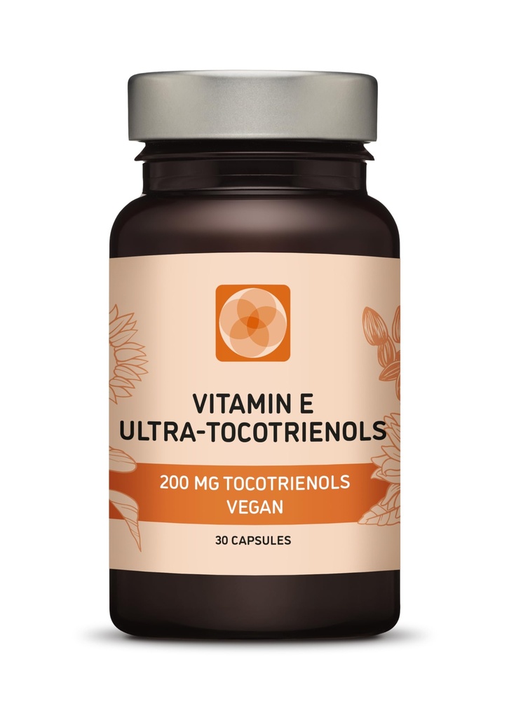 Ultra Tocotrienol 200mg Vitamin E Vegan - všechny 4 tocotrienoly - Alpha Tocotrienol + Beta Tocotrienol + Gamma Tocotrienol + Delta Tocotrienol - No Tocopherols (30)
