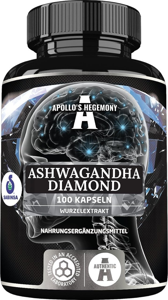 APOLLO 'S HEGEMONY Ashwagandha Extract 568 mg na tabletu, 100 Vegan tablety, 400 Servings per Package, Witania somnifera Extract Obsahuje 7% s anolidy, Podpora paměti a koncentrace