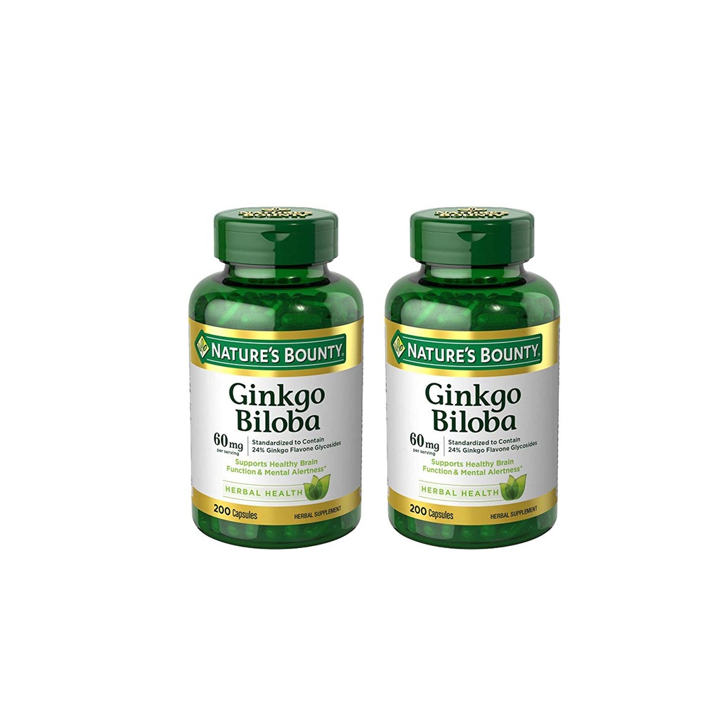 Přírodní Bounty Ginkgo Biloba 60 mg Kapsle, 200 Počet (Balení po 2)