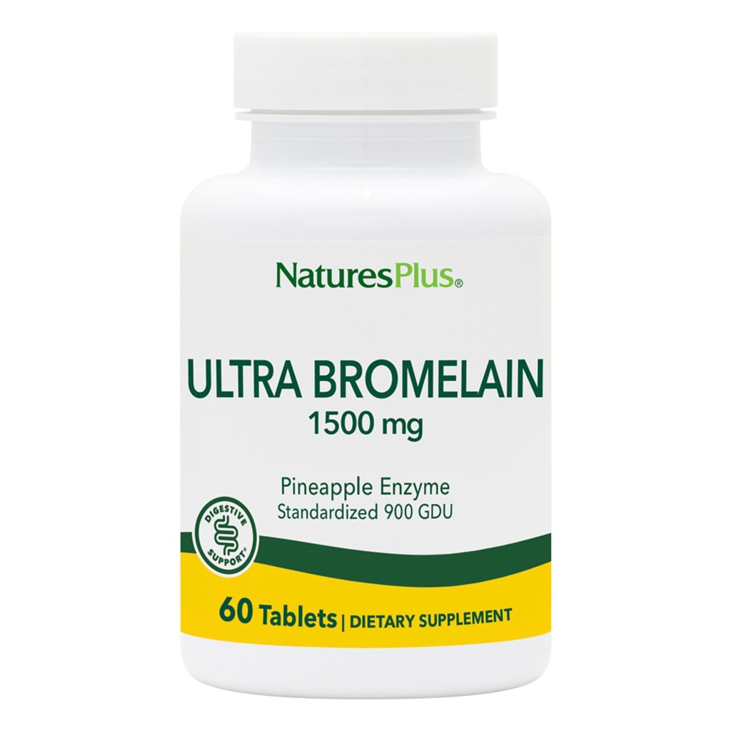 NaturesPlus Ultra Bromelain - 60 tablet - 1500 mg ananasového bromelainu - poskytuje společnou podporu a podporu stravovacího zdraví - 60 Služeb