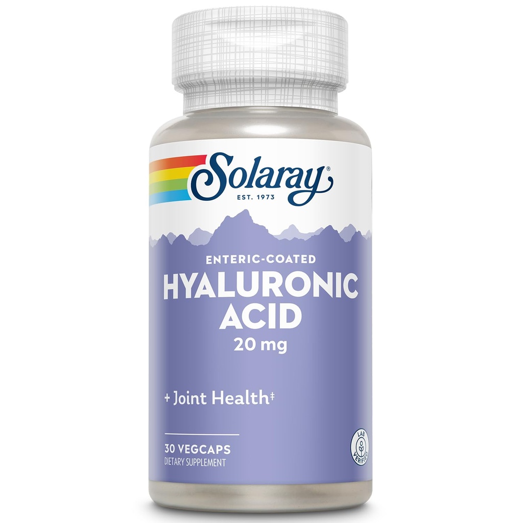 SOLARAY Hyaluronic Acid PHAR124; Pomáhá podporovat zdravý kloubní komfort a zdraví kůže PHAR124; s vitaminem C PHAR124; 30 VegCaps