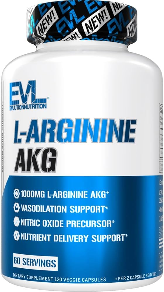 Eluce L- Arginin AKG - Vazodilatace a nutriční podpora dodávek - Prekurzor oxidu dusičného - 1000mg L- Arginin AKG - Gluten Free & Non- GMO - Dietní dodatek - 60 Servings - 120 Veggie Kapsle