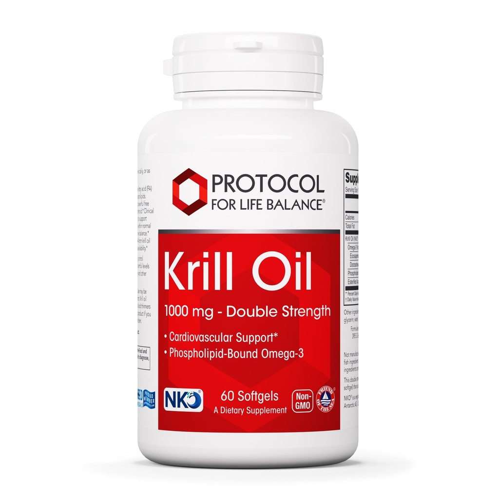 PROTOKOL PRO LIFE BALANCE Krill Oil 1,000mg - Extra Strength Krill Oil Supplement - DHA & EPA - s Astaxanthin - Support Heart, Brain, Joints - Non- GMO & Halal - 60 Softgels