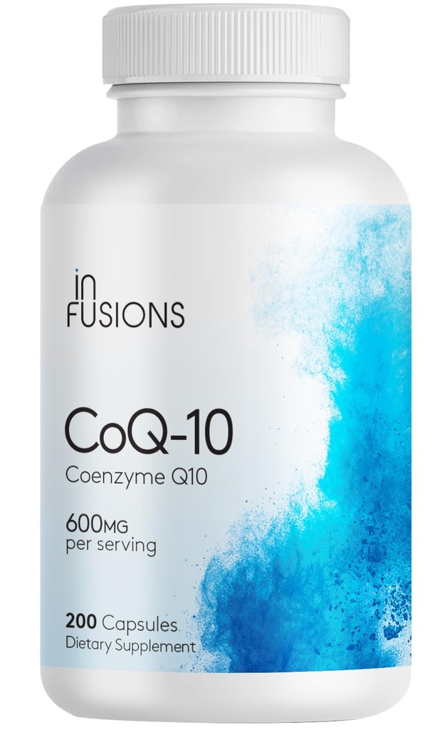Infuze Maximální síla čisté CoQ10 600mg 200 Kapsle Vysoké Absorpce Gluten bez Non- GMO