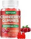 Brusinkové gumy Močové Trakt Zdraví pro ženy a muže, 50X koncentrát Extrac, Vitamin C & E, Brusinkové gumy pro ženy s ibišek na podporu imunity, 60 Počítání