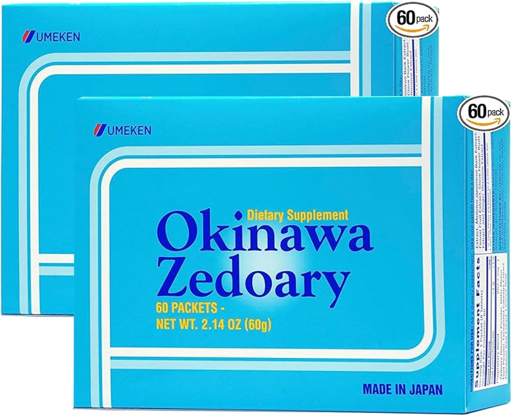 Umeken Okinawa Zedoary Purple and White Turmeric with Fermented Cabbage Extract, Gut Zdravotní doplňky pro ženy a muže, Zedoary Root, Turmeric dodatek, 60 Počet, Balení 2