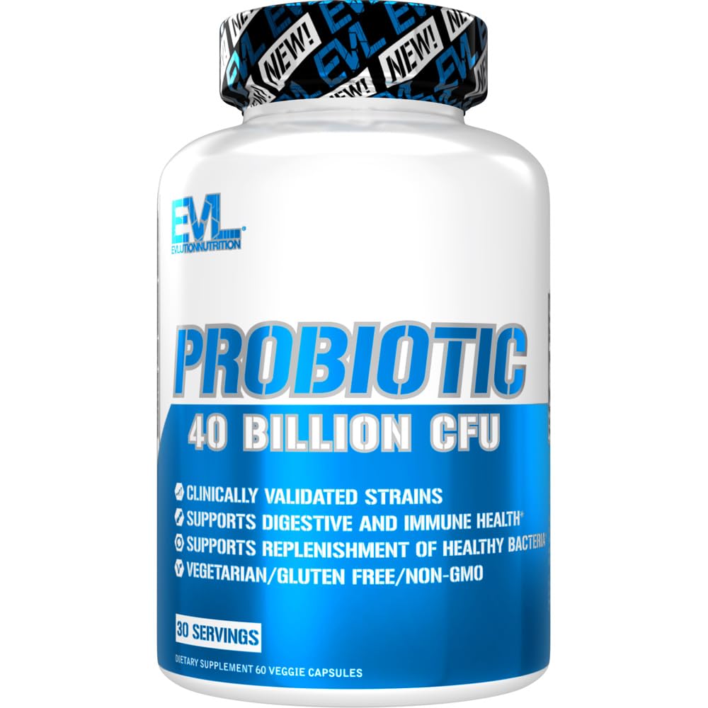 Eluce Nutrition Probiotic - 40 miliard CFU - Podporuje trávicí + imunitní zdraví - Probiotický dodatek pro muže a ženy - Vegetariánské, Gluten Free & Non- GMO - 30 Služeb - 60 Veggie Kapsle