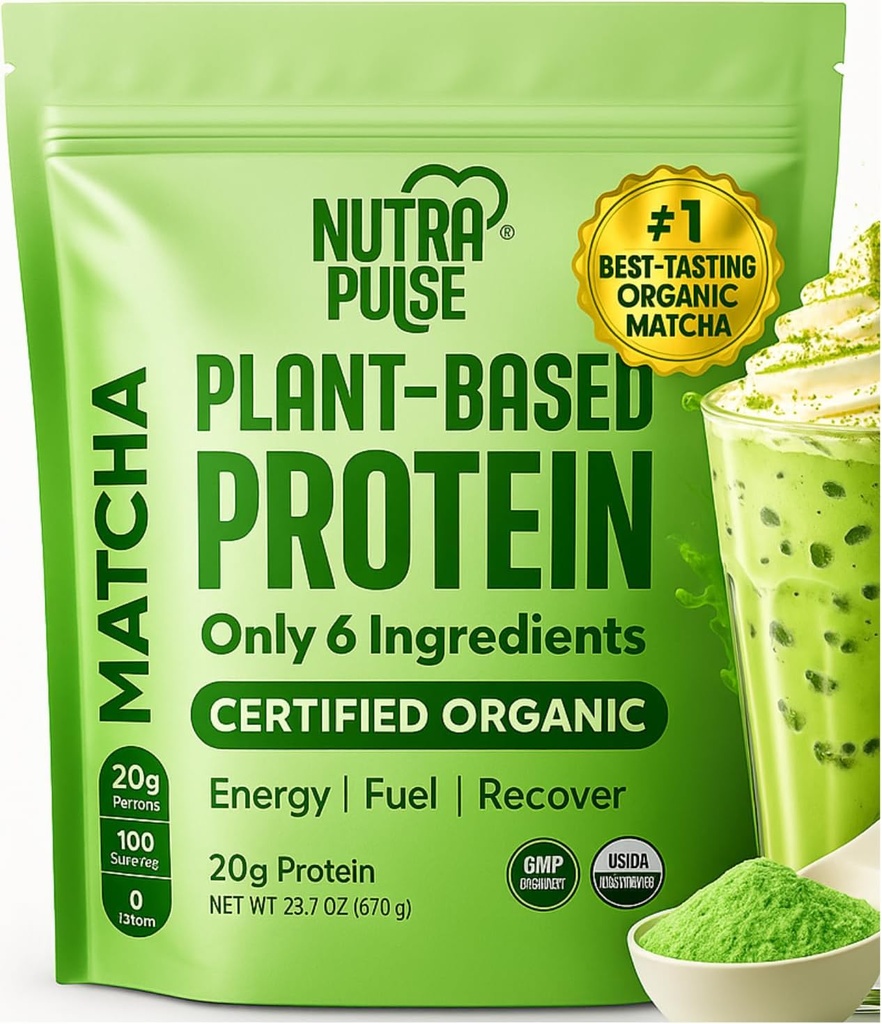Veganský proteinový prášek - 20g Organic Plant- Based Protein - Nízký karb, gluten- Free, Soy- Free, Dairy- Free - No Sugar, No Umělé sladkosti - Smoothie, Pečení a vaření Friendly - 1 Pack