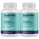 BESTVITE Coenzym CoQ10 100mg (240 Vegetariánských kapslí) (2- Pack) Přirozeně fermentované - No Stearates - No Fillers - Vegan - Non GMO - gluten bez
