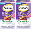 Caltate Chewables 600 Plus D3 Plus Minerály vápník vitamín D dodatek, třešňový, pomerančový a ovocný punč - 60 Počet (balení po 2)
