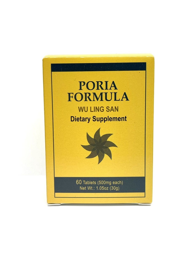 Poria Formule - Wu Ling San Bylinný dodatek pomáhá podporovat močový systém a posiluje Spleen 60 Tablety 500 mg / každý vyrobený v USA