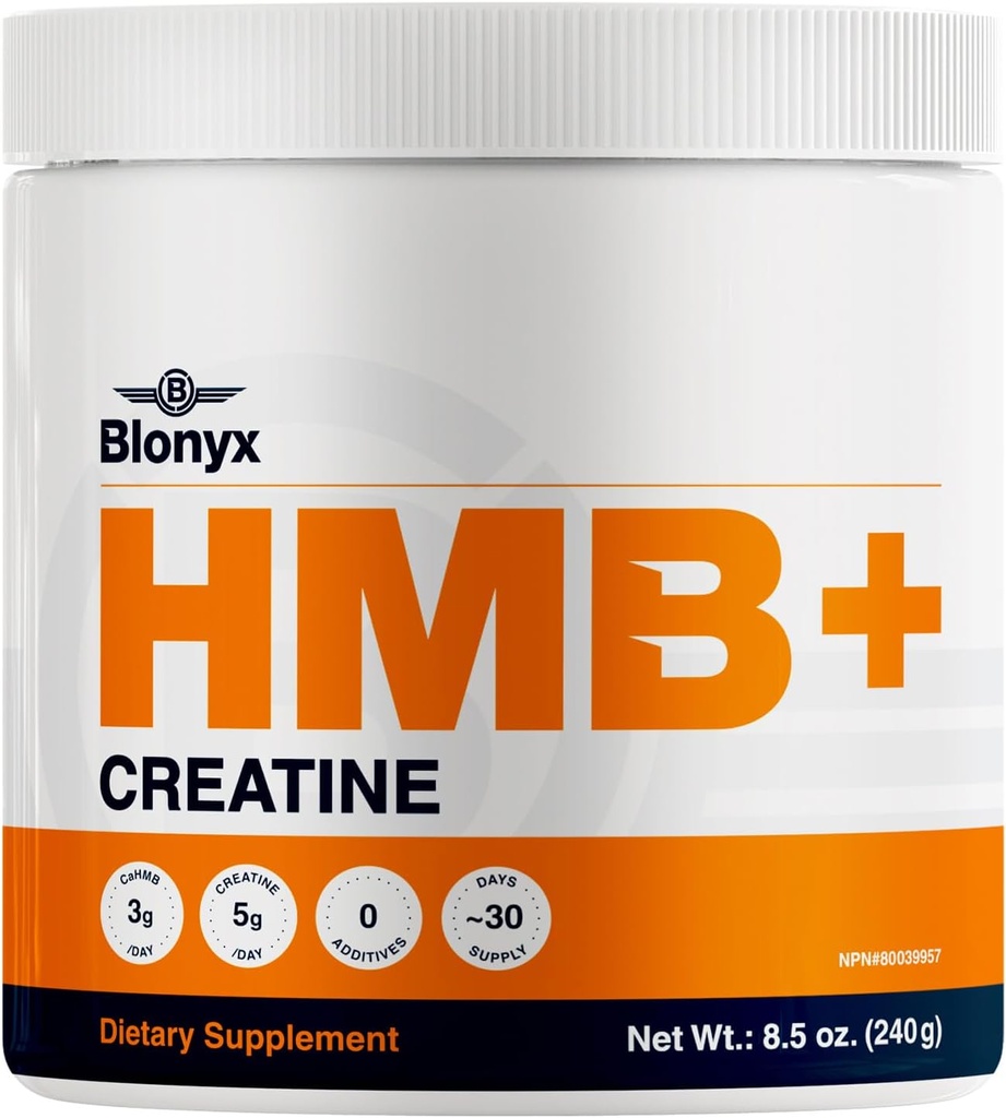 HMB + Creatine Dodatek - 3g Denní HMB pro zesílenou sílu, Power & Recovery, Ideální pro vysoce intenzivní sportovce, 30denní dodávky