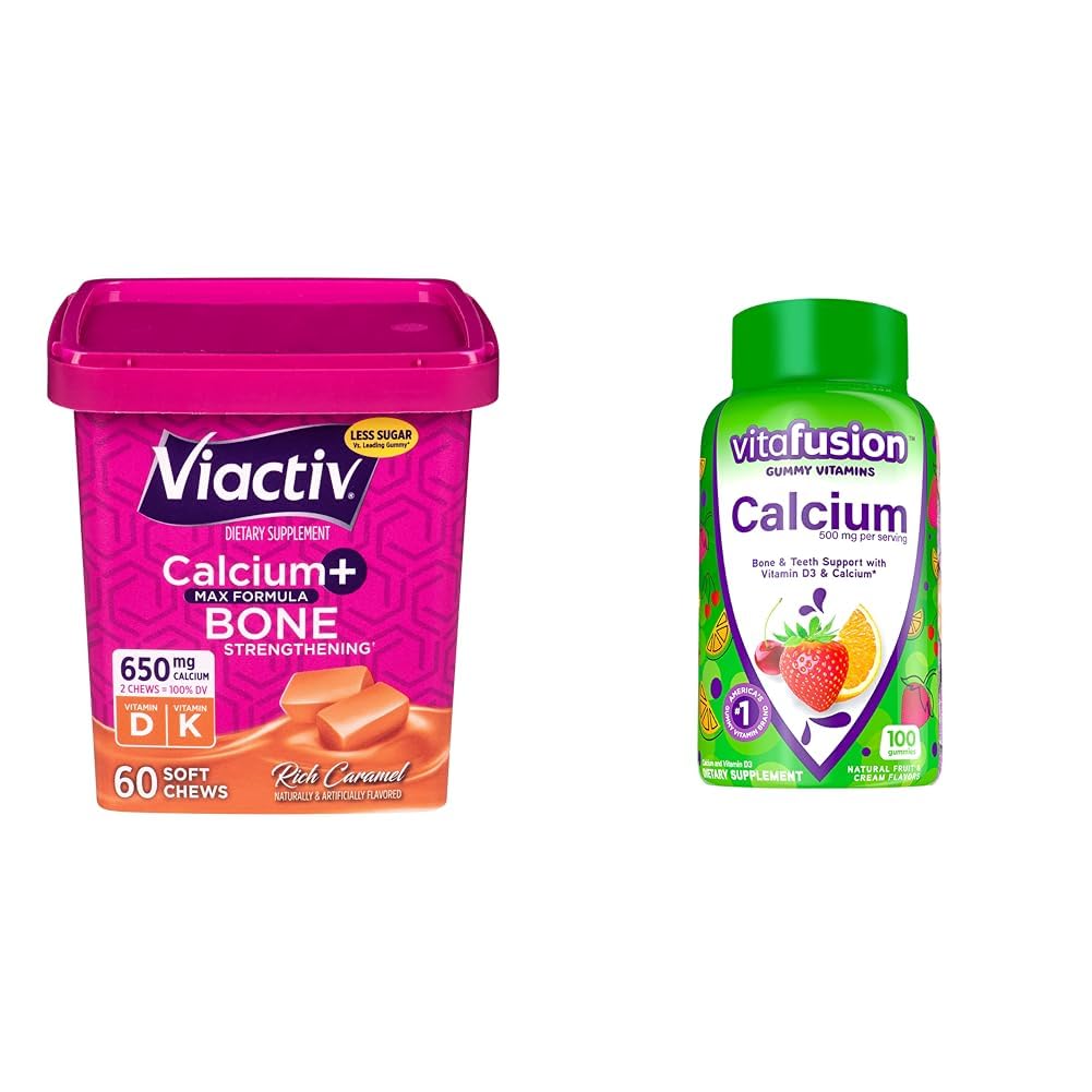 Viactiv Vápník Žvýkačky & vitafuze Vápníkové gumy, 60 Žvýkačky & 100 Počet - Kost & zuby Zdravotní doplňky